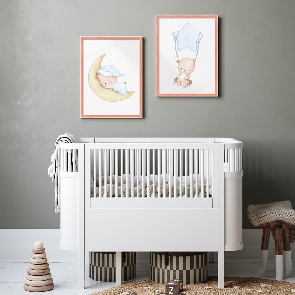 WANDStyle Bilderrahmen für Kinderzeichnungen, Apricot Kinderbilderrahmen 28x35 cm, Bilderrahmen Kind