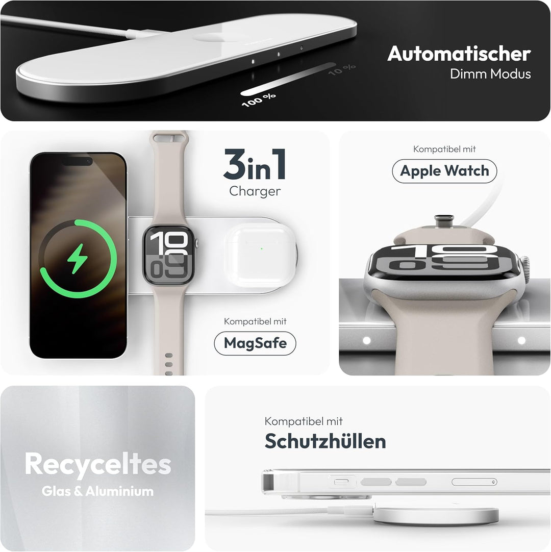 Vonmählen – Aura Home 3in1 kabellose Ladestation für induktives Laden bis 15 W – Wireless Charging S
