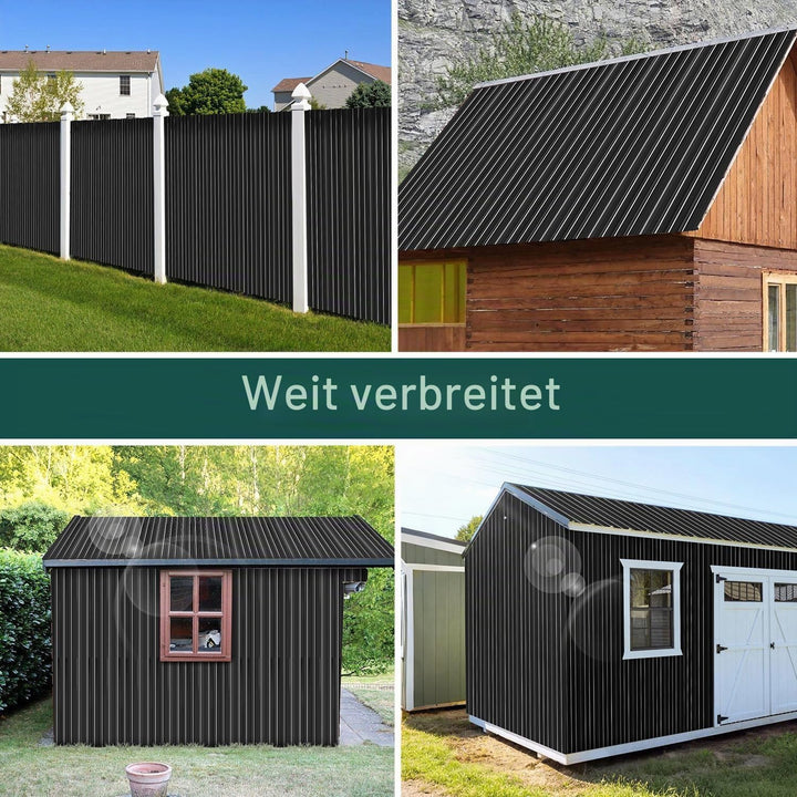 48x Profilblech Trapezblech Dachplatten 129 x 46 cm, ca. 28 m², 0,25 mm Metall verzinktes Stahlblech
