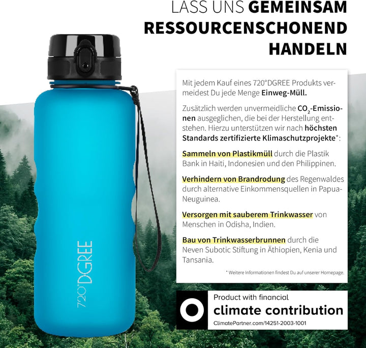 720°DGREE Trinkflasche “uberBottle“ 350ml, 500ml, 650ml, 1l softTouch +Früchtebehälter - Auslaufsich