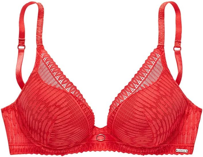 s.Oliver Damen Push-Up-BH 75B Hibiskus Rot, 75B Hibiskus Rot