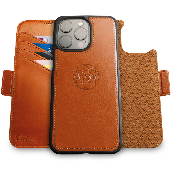 Dreem Fibonacci kompatibel mit iPhone 15 Pro Max Brieftaschen-Etui / 2-in-1 stossfestes Etui und abn