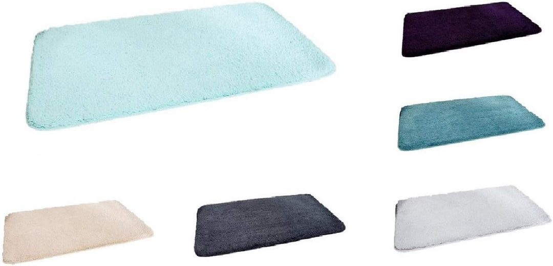 EXKLUSIV HEIMTEXTIL Badvorleger Duschvorleger Badteppich Bettvorleger 65 x 110 cm XL Flausch Aqua, A