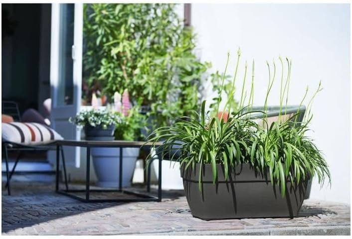 Elho Vibia Campana Trough 80 - Übertopf für Aussen Anthrazit 80 cm 80 cm Anthrazit, 80 cm Anthrazit