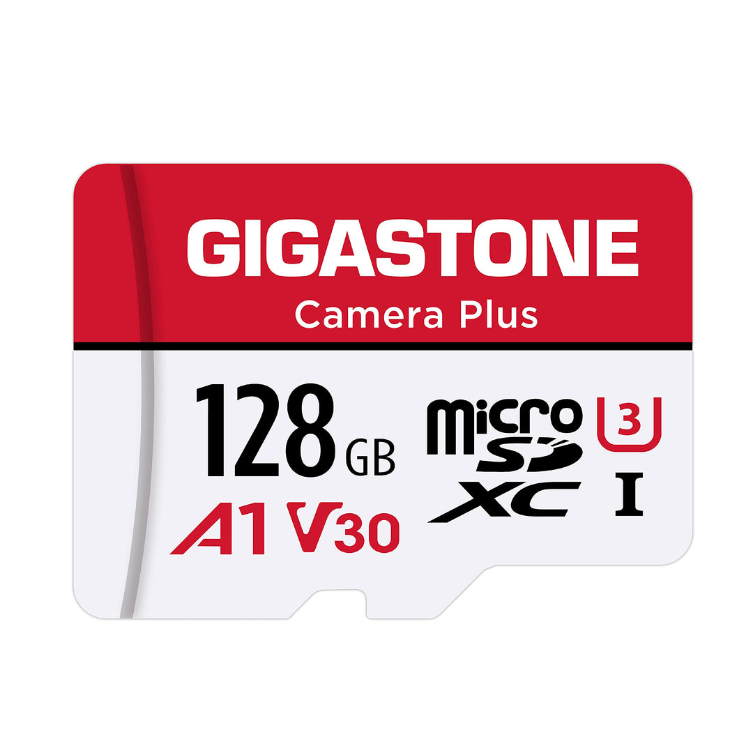 Gigastone Kamera Plus 128GB MicroSDXC Speicherkarte + SD Adapter, für Action-Kamera Drohne und Table