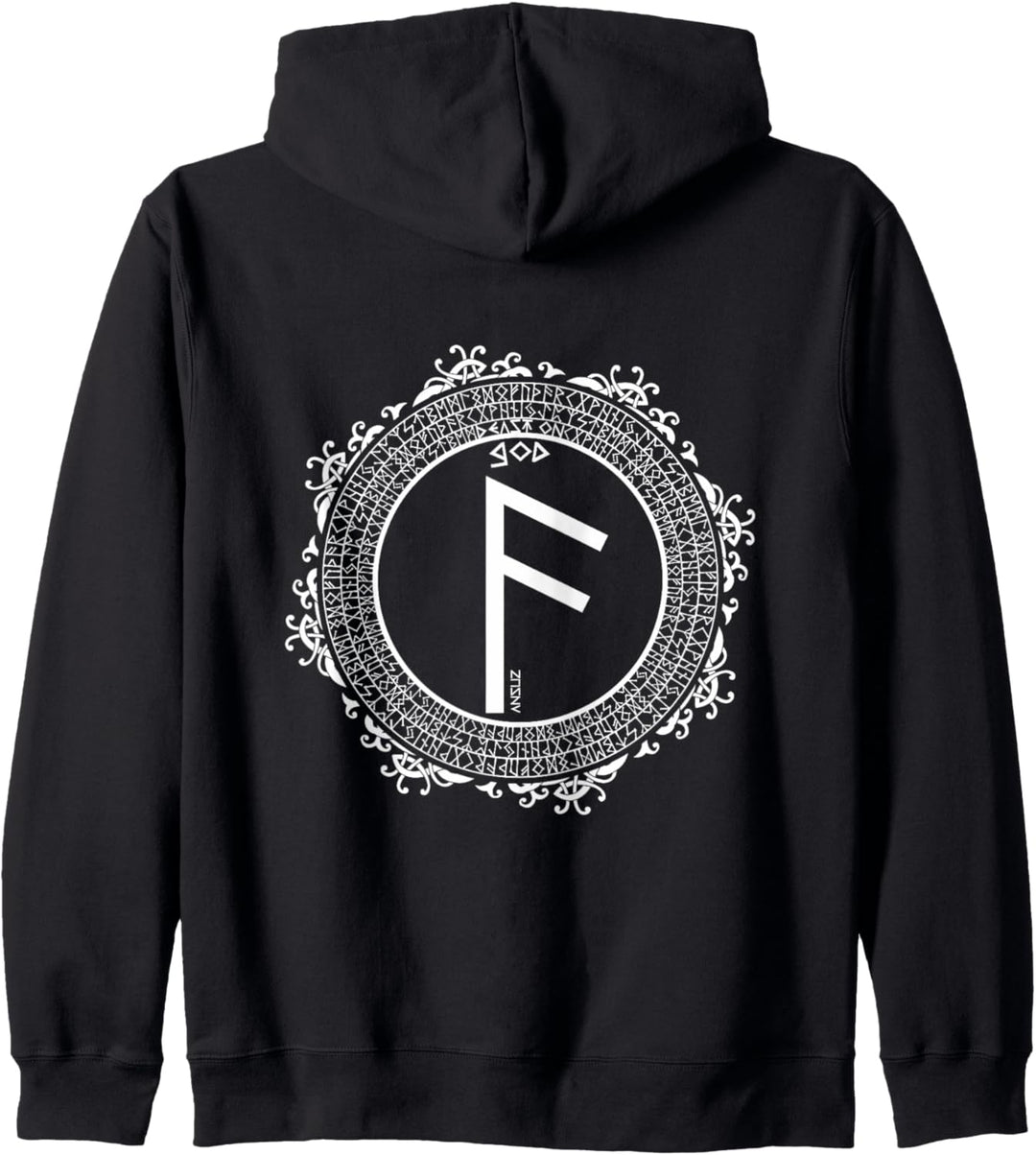 Wikinger Rune ANSUZ Rücken Motiv Nordische Rune Fitness Gym Kapuzenjacke
