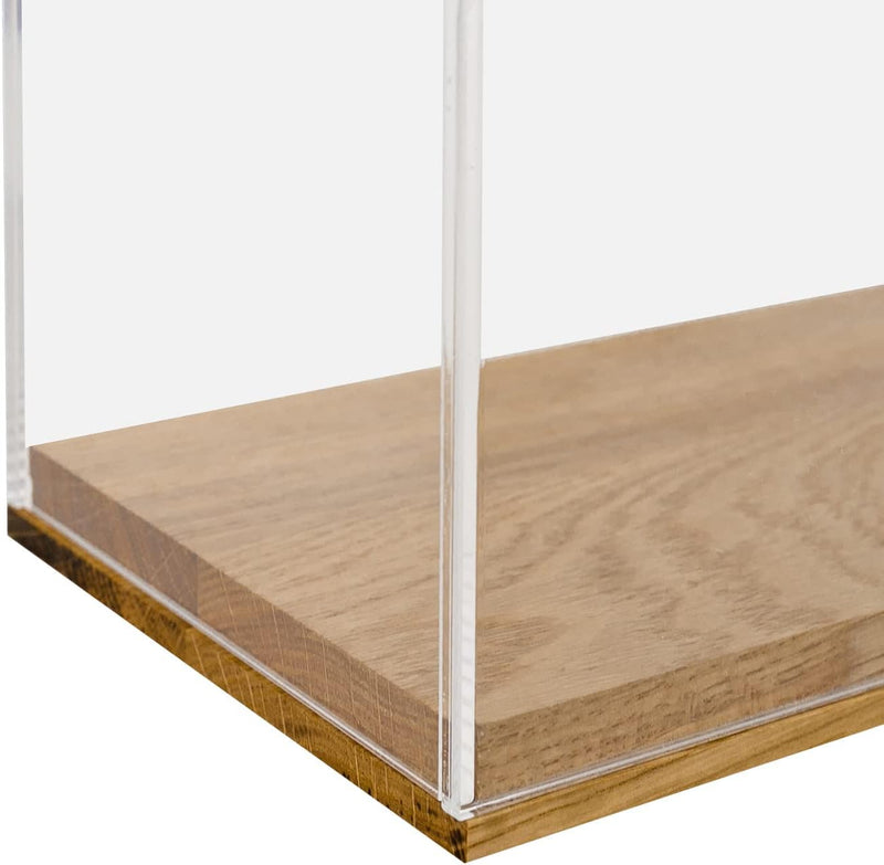 HMF 46881 Acryl Vitrine / Schaukasten mit Holzsockel für Figuren | 14 x 14 x 22 cm | Transparent 22