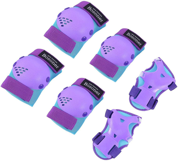 BOSONER Knieschoner Kinder Schoner Inliner Protektoren 6er Set Schützer Inliner Inline Skates Knie U