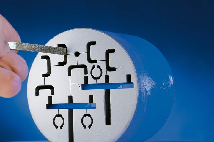 PFERD Diamant-Hemmungsfeilen-Set, 5-teilig, Korngrösse D 46, 140mm, in bruchfester Kunststoffbox, 15