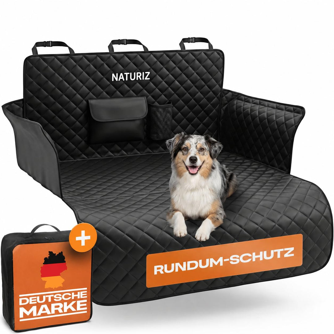 Naturiz® Kofferraumschutz Hund mit Seiten- & Ladekantenschutz - Hundedecke Auto Kofferraum - Univers