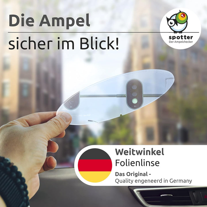 Spotter Ampelchecker - 5er Set – Fresnel-Linse für die Autoscheibe – selbsthaftende Weitwinkellinse