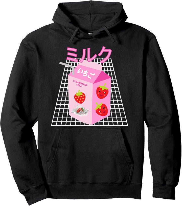 Erdbeermilch Shake Nette Retro 90er Jahre Japan Lustige Pullover Hoodie