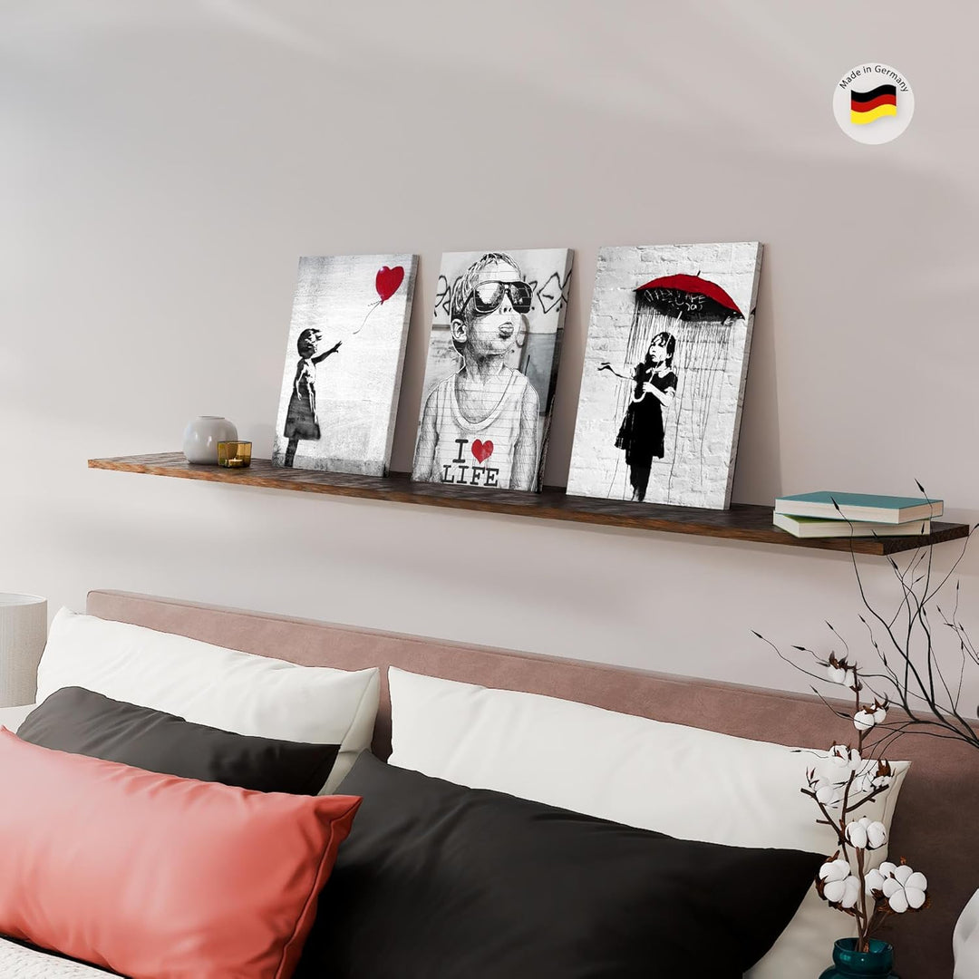 Novart FERTIG ZUM AUFHÄNGEN - Wandbilder Set Banksy - Collage XXL Wohnzimmer N003135a, 30x40 cm - 3B