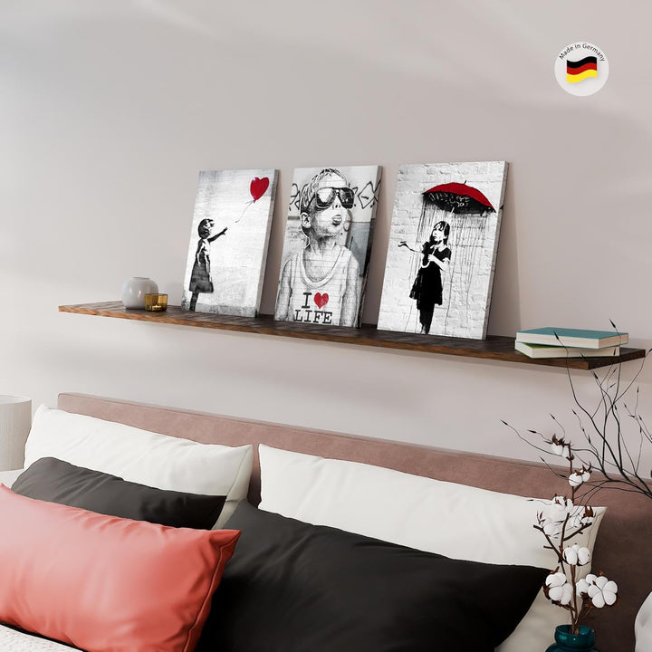 Novart FERTIG ZUM AUFHÄNGEN - Wandbilder Set Banksy - Collage XXL Wohnzimmer N003135a, 30x40 cm - 3B