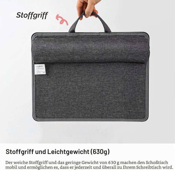 ergomi Kleines Laptopkissen Schoss | Tragbare Laptopunterlage mit Kissen, Handgelenkstütze | Lesen A