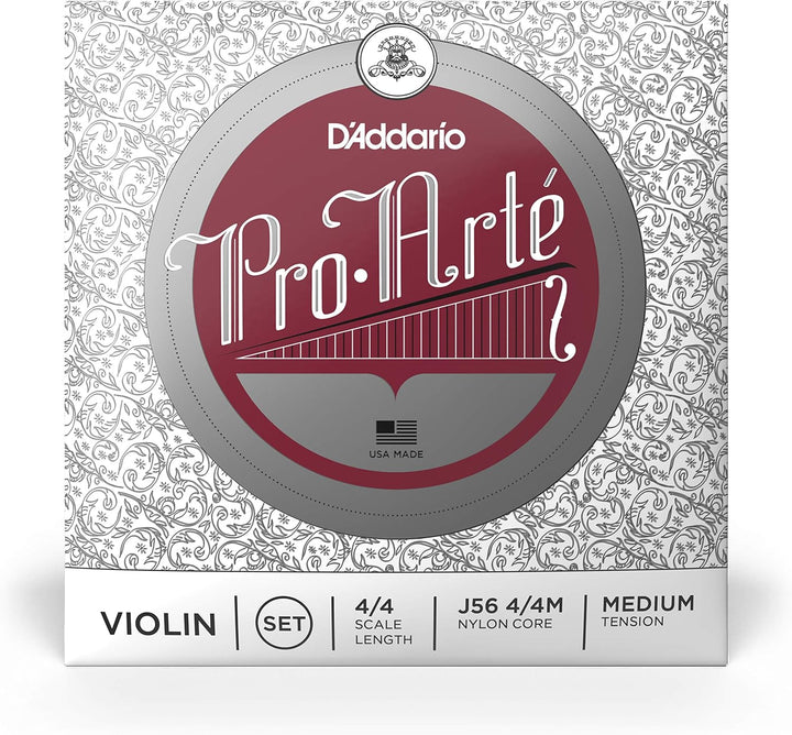 D'Addario J56-4/4M Pro Arte Violinen Saitensatz Perlon, Aluminium, 4/4 Medium Set, Set