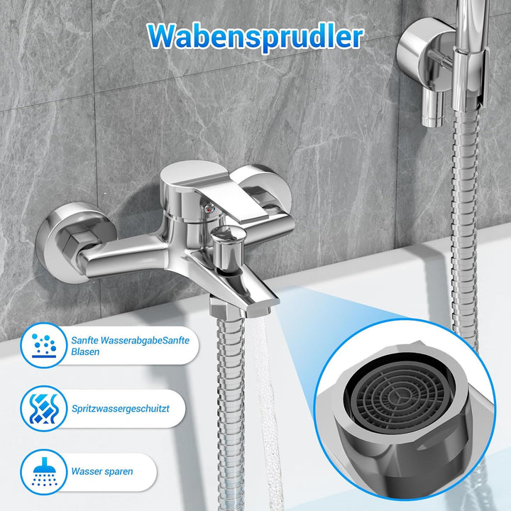 LADOKEE Badewannenarmatur, Wasserhahn Badewanne mit G1/2"-Anschluss, Einhebel Mischbatterie Badewann