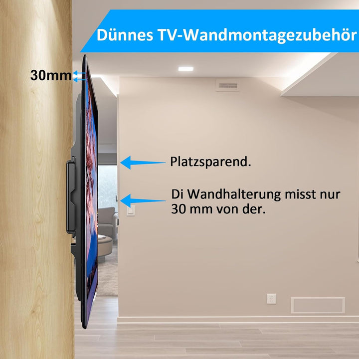 TV Wandhalterung Fest für 42-90 Zoll Flach Biegbar Schwerlast Fernseher oder Monitor bis zu 100kg Ma