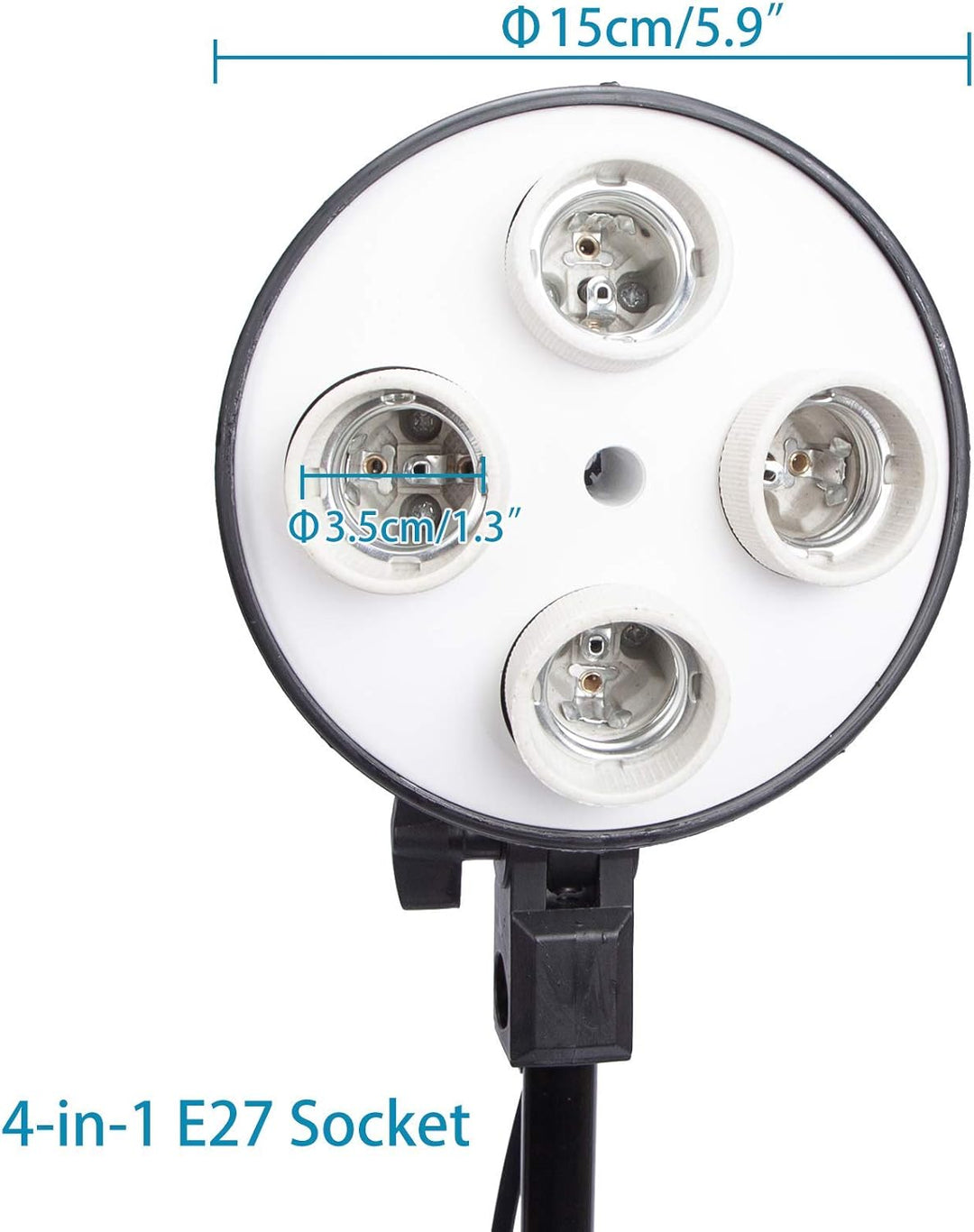 4in1 E27 Stativaufsatz doppel Lampenfassung Lampenhalterung Lampenhalter inkl. Halterung Schirmhalte