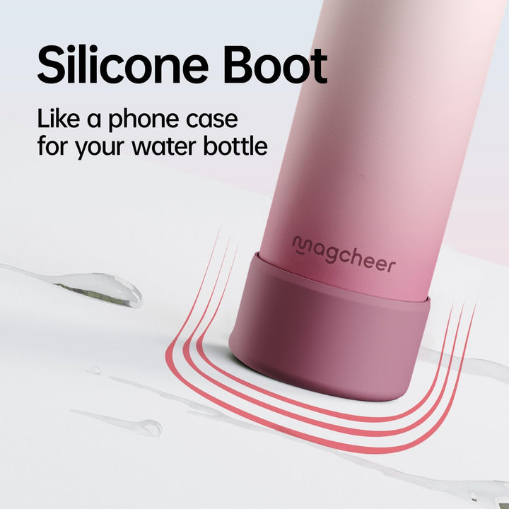 Magcheer Trinkflasche mit Handyhalterung 750ml Magnetische Wasserflasche 360° Verstellbar Flasche Ma