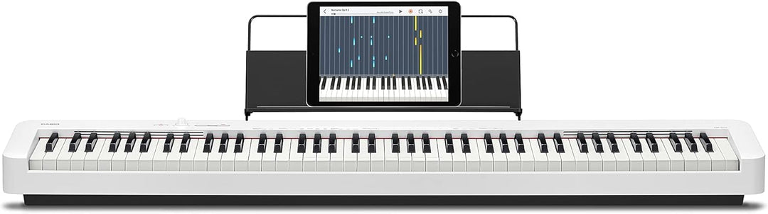 Casio CDP-S110WE Digitalpiano mit 88 gewichteten Pianotasten, weiss & Rockjam Double Bracked Einstel