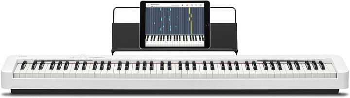 Casio CDP-S110WE Digitalpiano mit 88 gewichteten Pianotasten, weiss & Rockjam Double Bracked Einstel