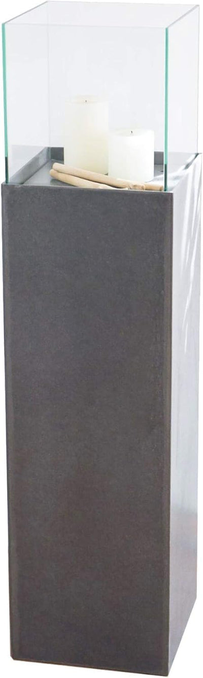Windlicht-Säule Kerzenständer Deko-Laterne Candela Beton-Optik Anthrazit 100 cm hoch 25x25x100 cm An