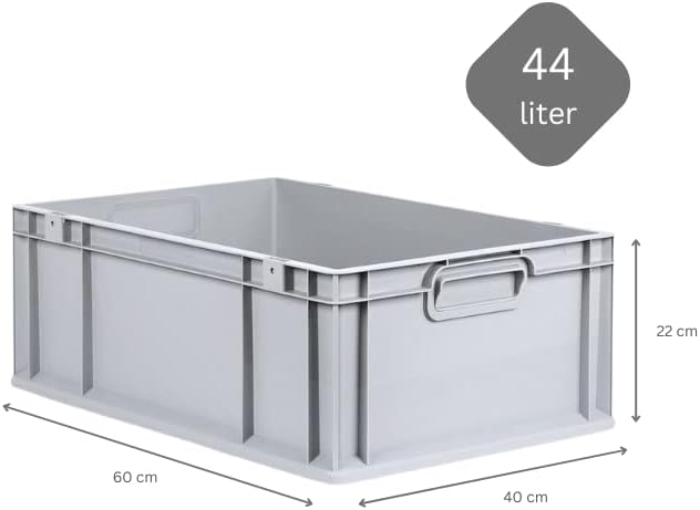 PROREGAL SuperSparSet 5x Eurobox NextGen Grip | HxBxT 22x40x60cm | 44 Liter | Griffe geschlossen | V