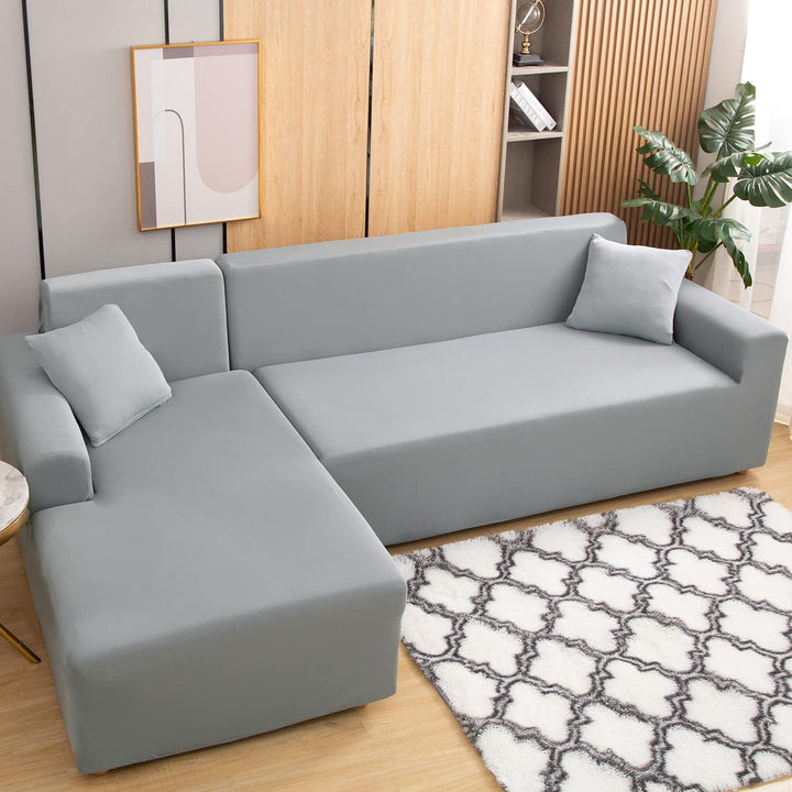 ShowyLive Sofa Überzug Couch Überzug 2er Set für Ecksofa L-Form Sofabezug 3 Sitzer+4 Sitzer, mit 2 S