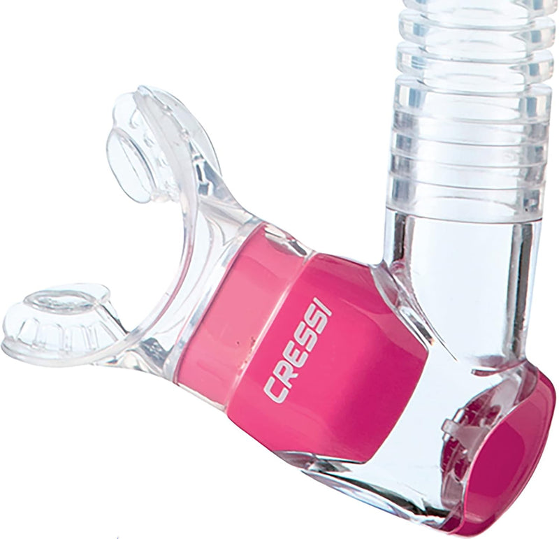 Cressi Unisex-Adult Corfu Snorkel Schnorchel Einheitsgrösse Transparent/Silber/Rosa, Einheitsgrösse