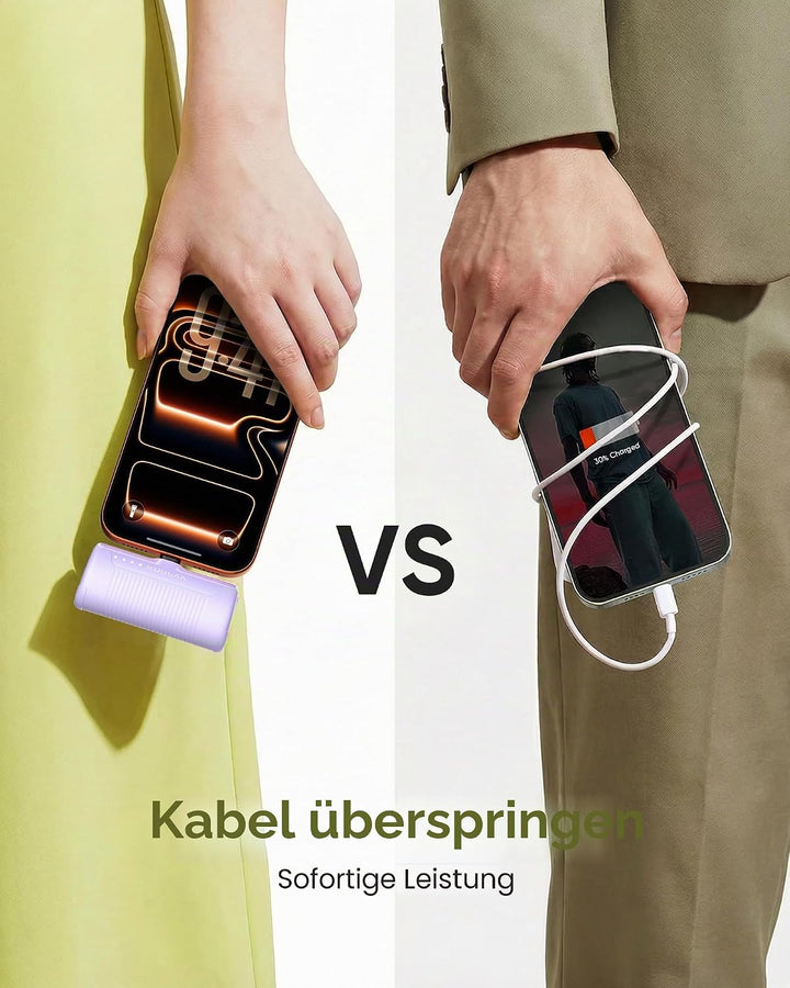 Kuulaa 2 Stück Power Bank USB C 4500mAh, Mini Externer Akku, Schnelles Aufladen Type C Powerbank ohn