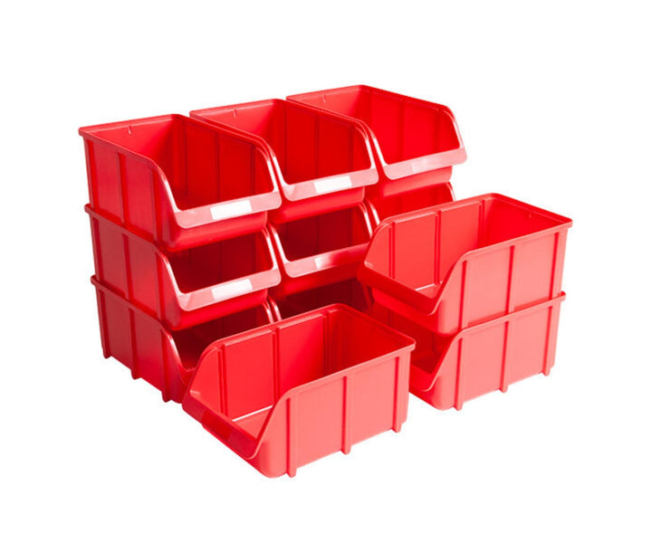 Hünersdorff 12x Sichtbox Stapelbox Lagerbox in Grösse 4, aus Polypropylen Grösse 4 Rot, Grösse 4 Rot