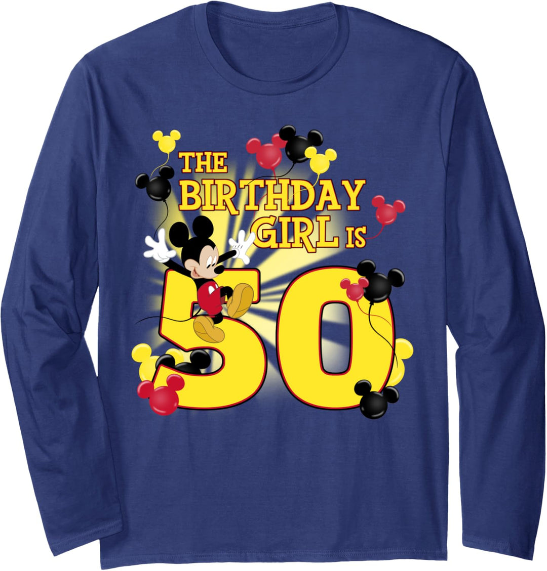 Disney Mickey & Friends 50 Year Old Birthday Girl Langarmshirt