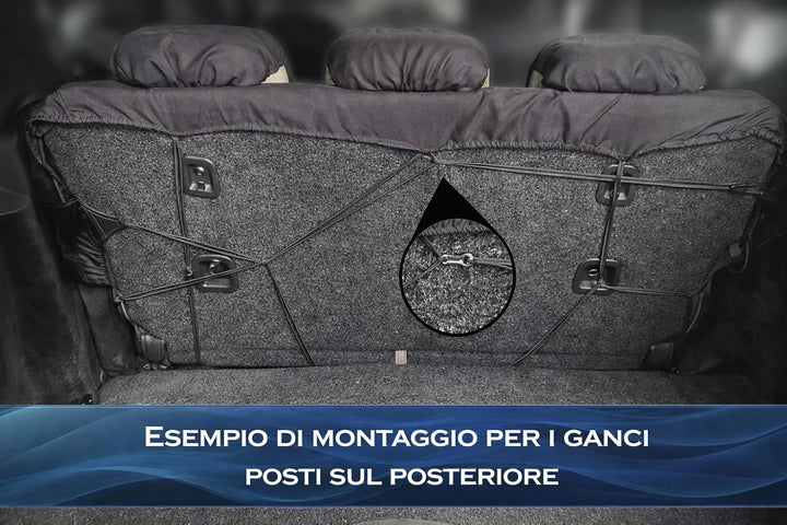 Set Universale Autositzbezüge mit Rückenlehne und 2 Reissverschlüssen, Luftsackkompatible Autositzbe