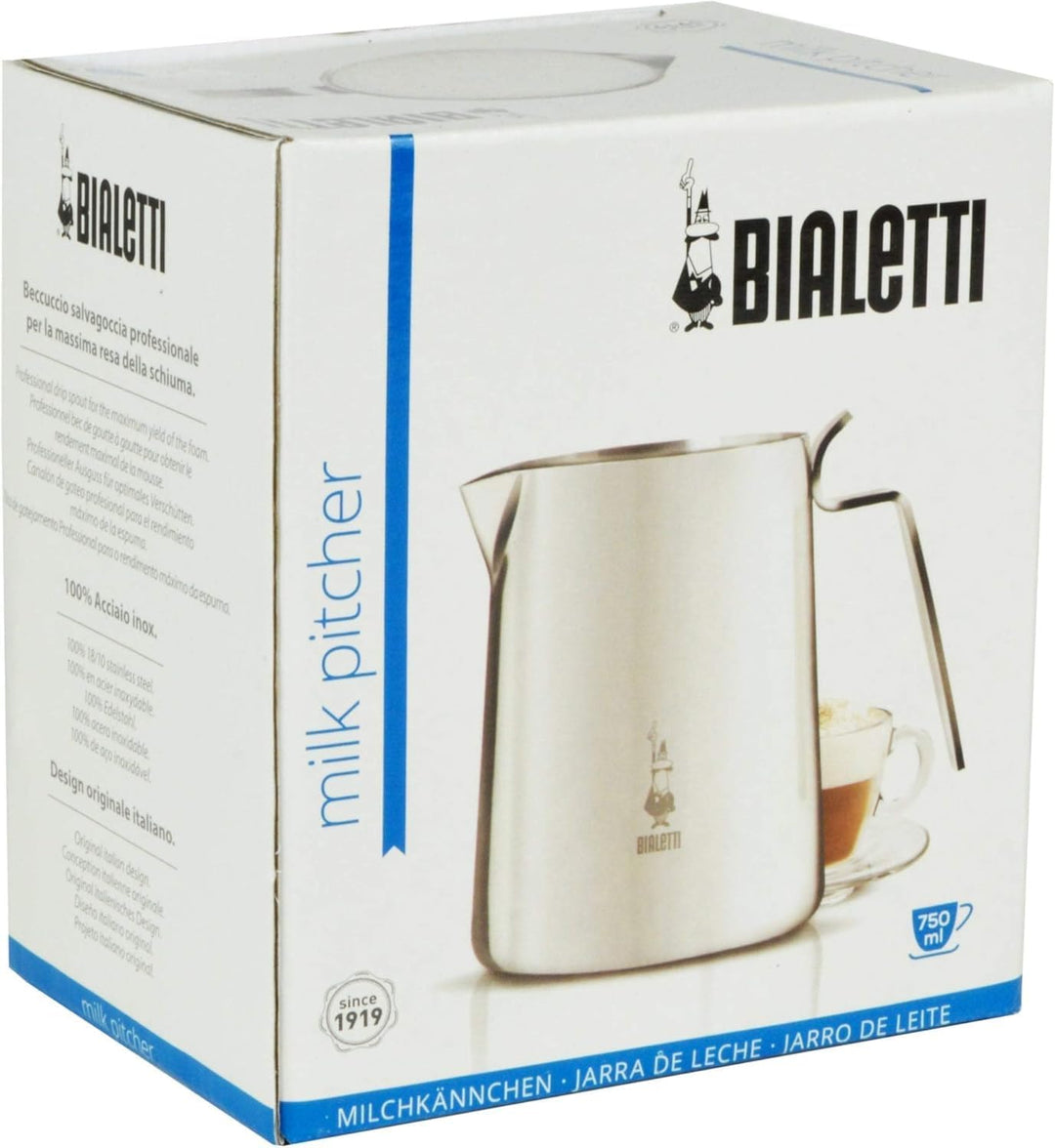Bialetti 0001808 Milchkännchen Edelstahl, Rostfreier Stahl, Silber, 20 cm