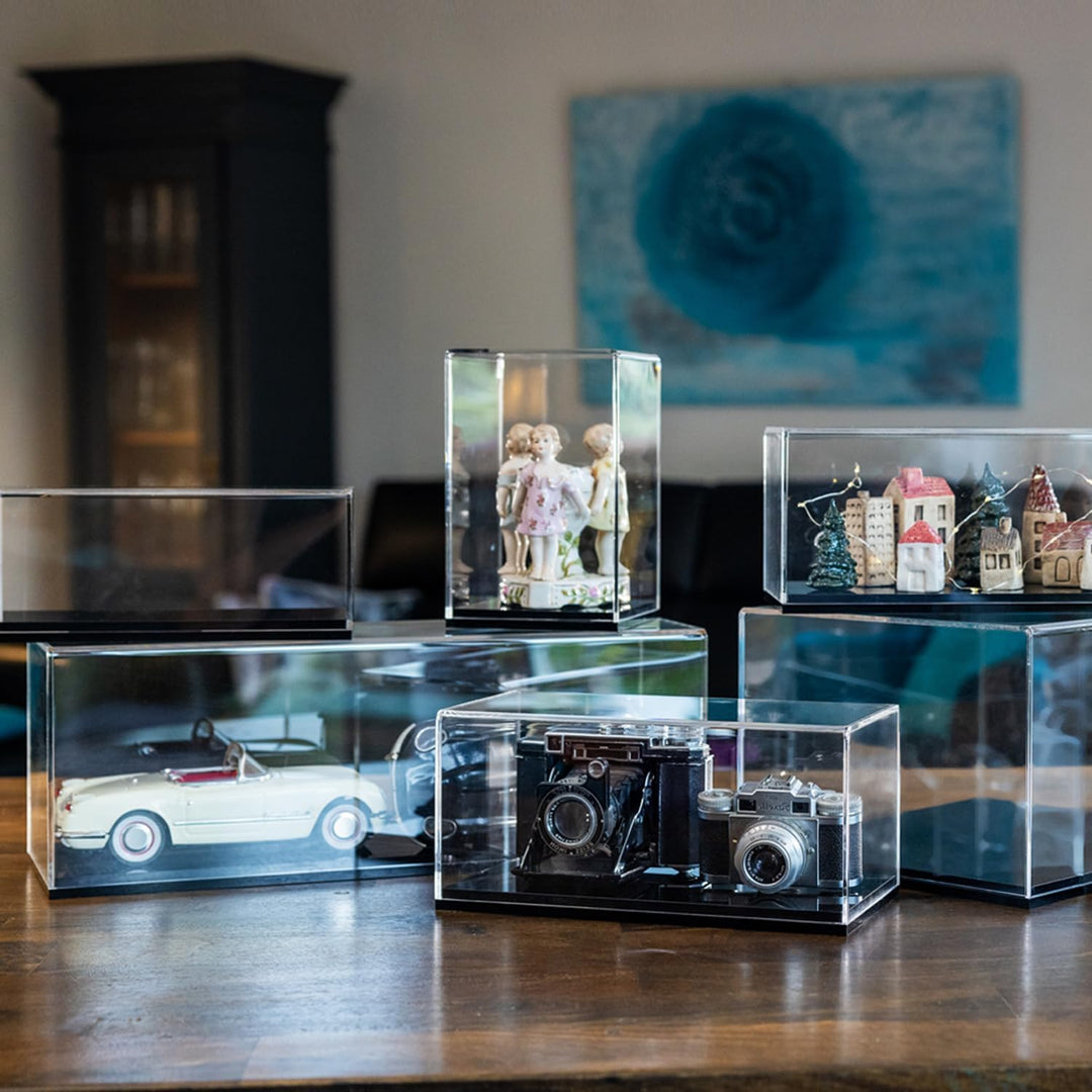 HMF 46812 Acryl Vitrine / Schaukasten für Modellautos, Figuren | 20 x 20 x 38 cm | Transparent 38 cm