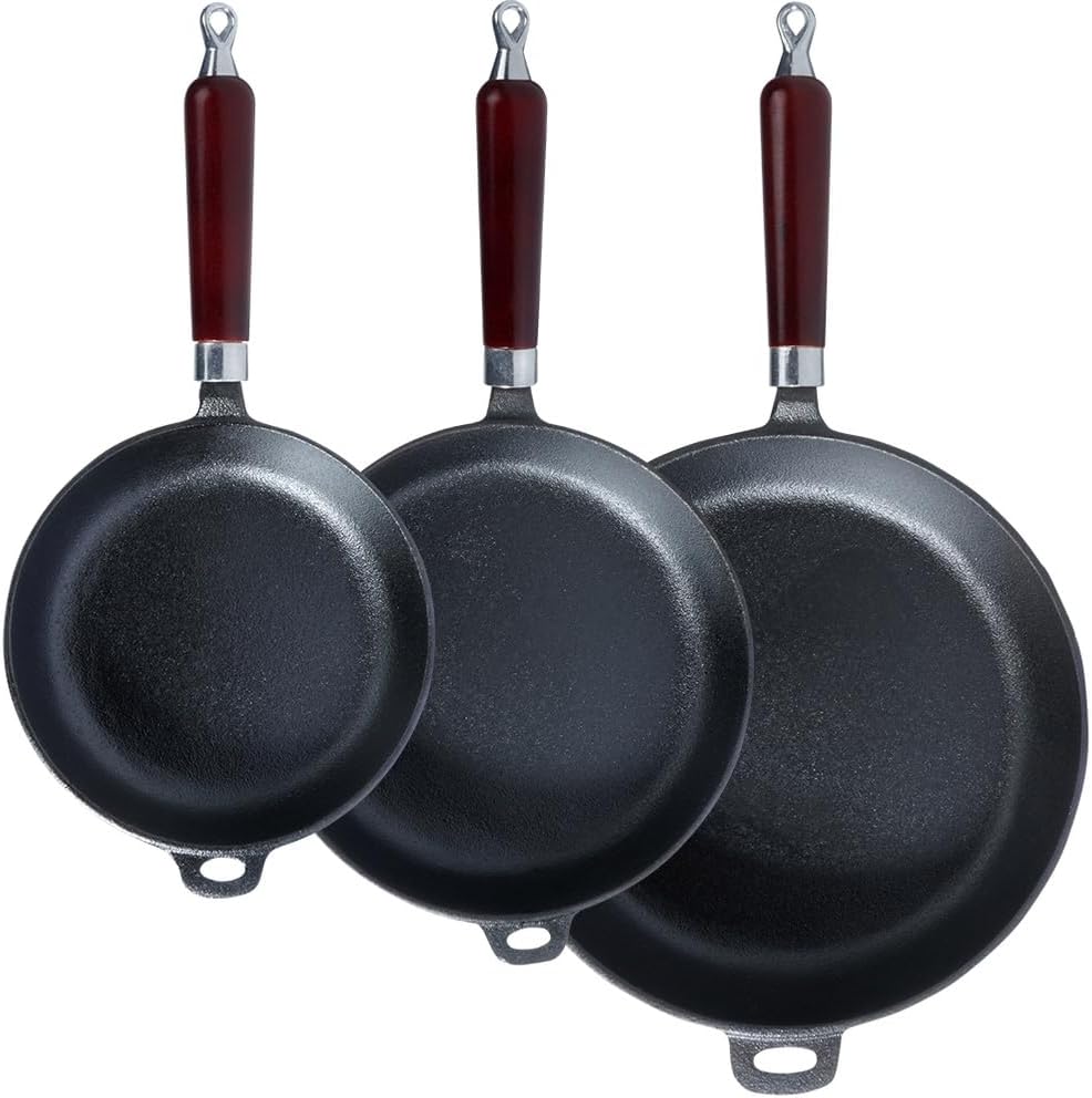 Vilde Gusseisenpfannen-Set Eisenpfanne Grillpfanne aus Gusseisen Cast Line