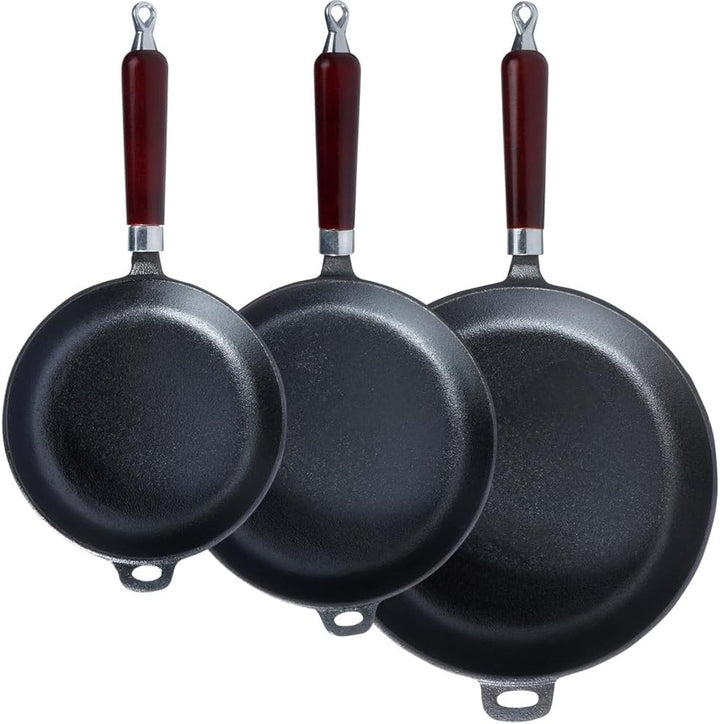 Vilde Gusseisenpfannen-Set Eisenpfanne Grillpfanne aus Gusseisen Cast Line