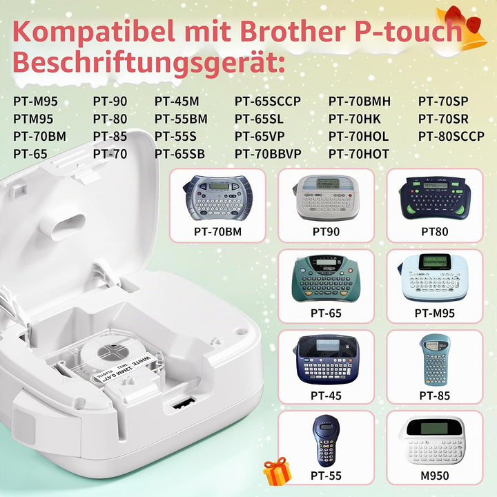 Tape Ersatz für Brother P Touch M Tape MK221 MK 231, M950 Thermotransfer Tape Kompatibel mit Brother