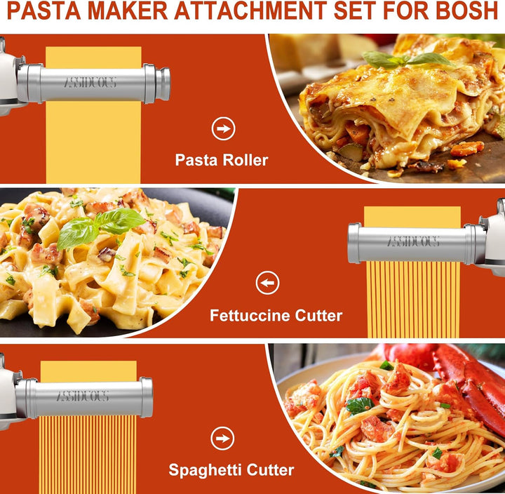 Nudelaufsatz für Bosch Mum5 Mum4 Zubehörteile, Nudelvorsatz aus SUS304 Edelstahl, Pasta Roller Edels