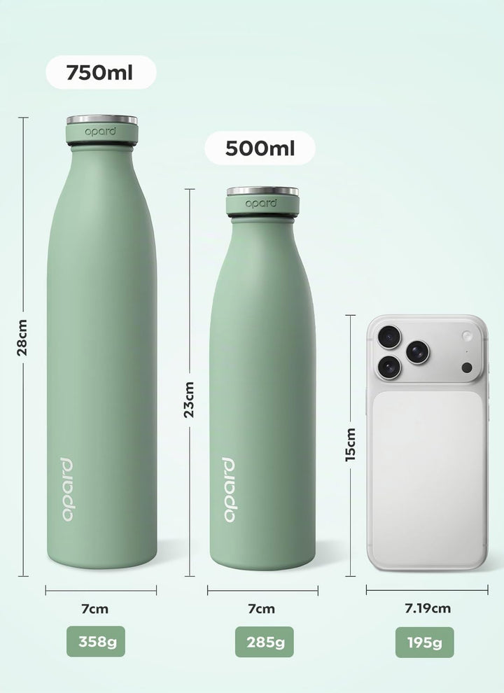 Opard Grip Thermosflasche 500ml, 36h Kalt &amp; 12h Heiss Trinkflasche Edelstahl, Trinkflasche Kohlensäu
