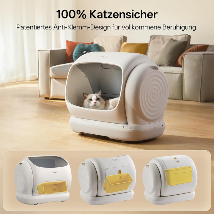 UBPET XXXL Katzenklo Selbstreinigend,106L-Selbstreinigende Katzentoilette mit APP-Steuerung,Desodori