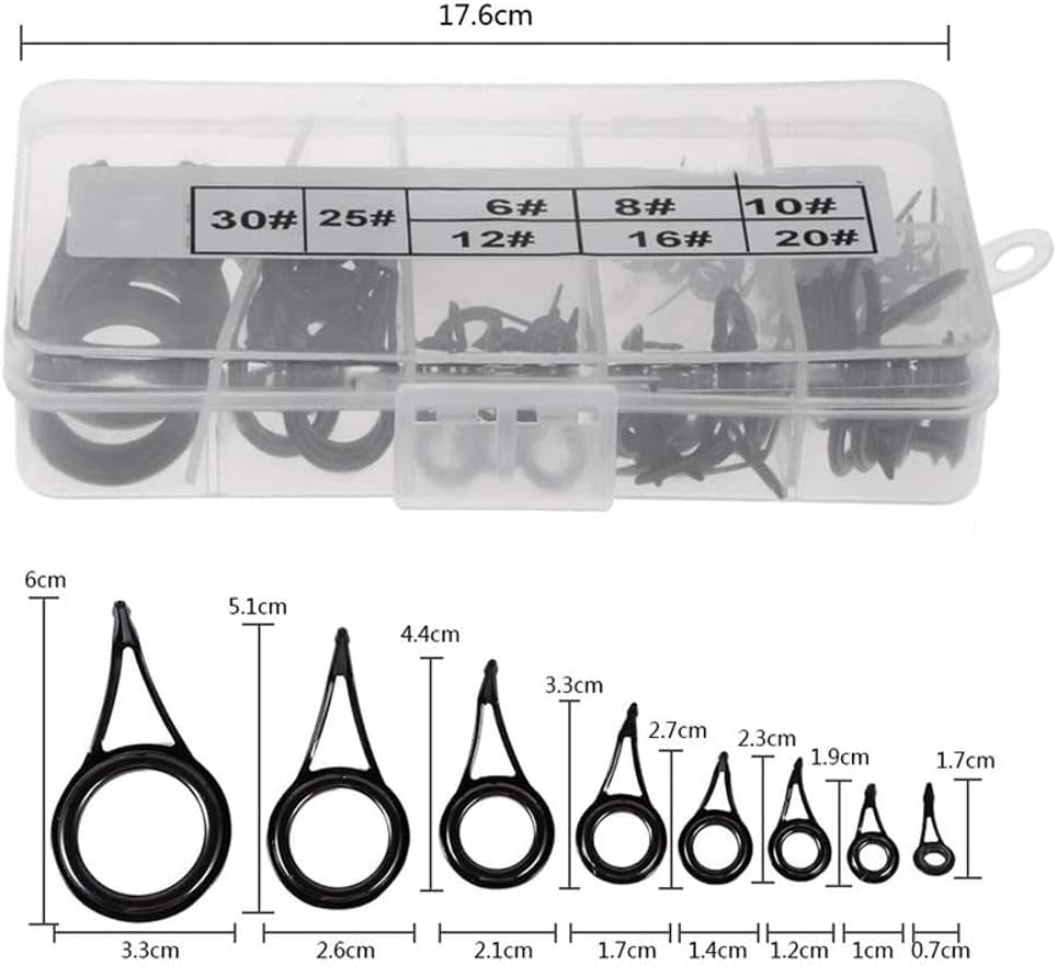75 Stück Rutenspitzen Reparaturset Edelstahl Keramik Angelrute Reparatur Set Spitzenringe Spinnruten