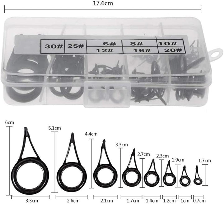 75 Stück Rutenspitzen Reparaturset Edelstahl Keramik Angelrute Reparatur Set Spitzenringe Spinnruten