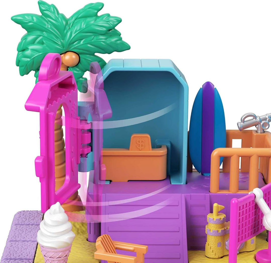 Polly Pocket GTM68 - Pollyville Sonnenstrand, kleine Puppe, Tierfigur, tolles Spielzeug Geschenk für