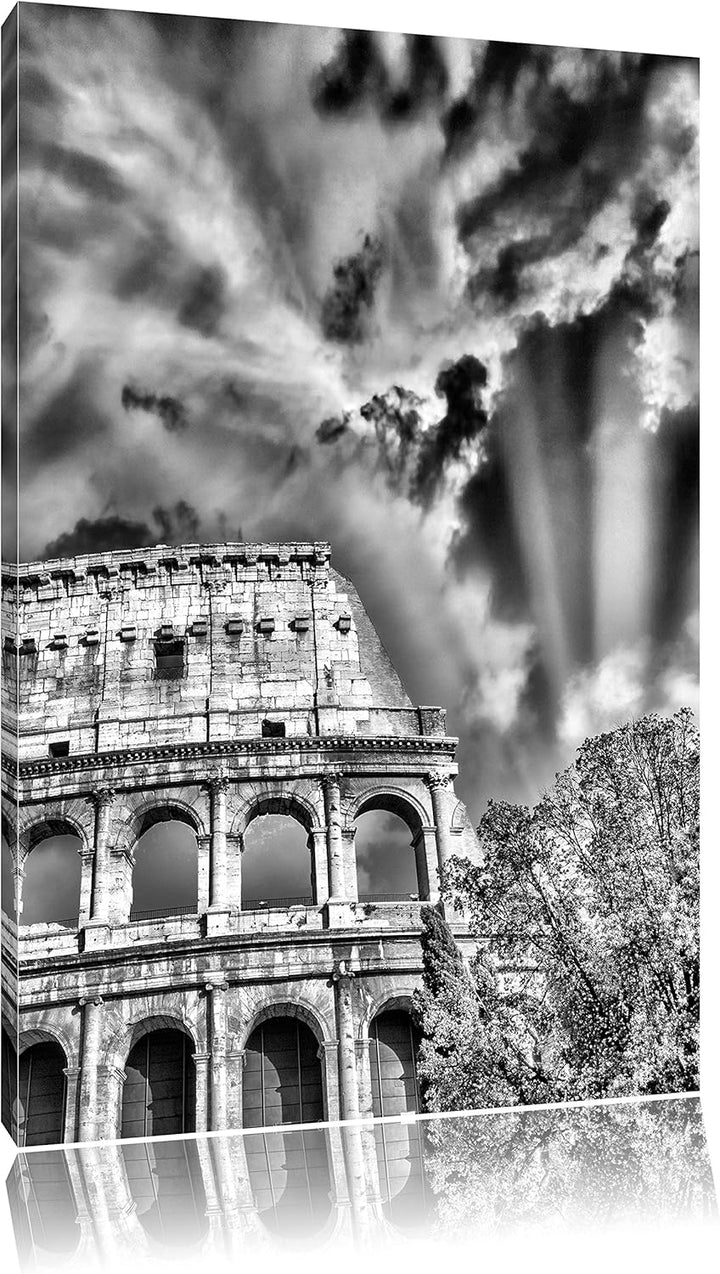 Pixxprint klassisches Colloseum in Rom als Leinwandbild/Grösse: 100x70 cm/Wandbild/Kunstdruck/fertig