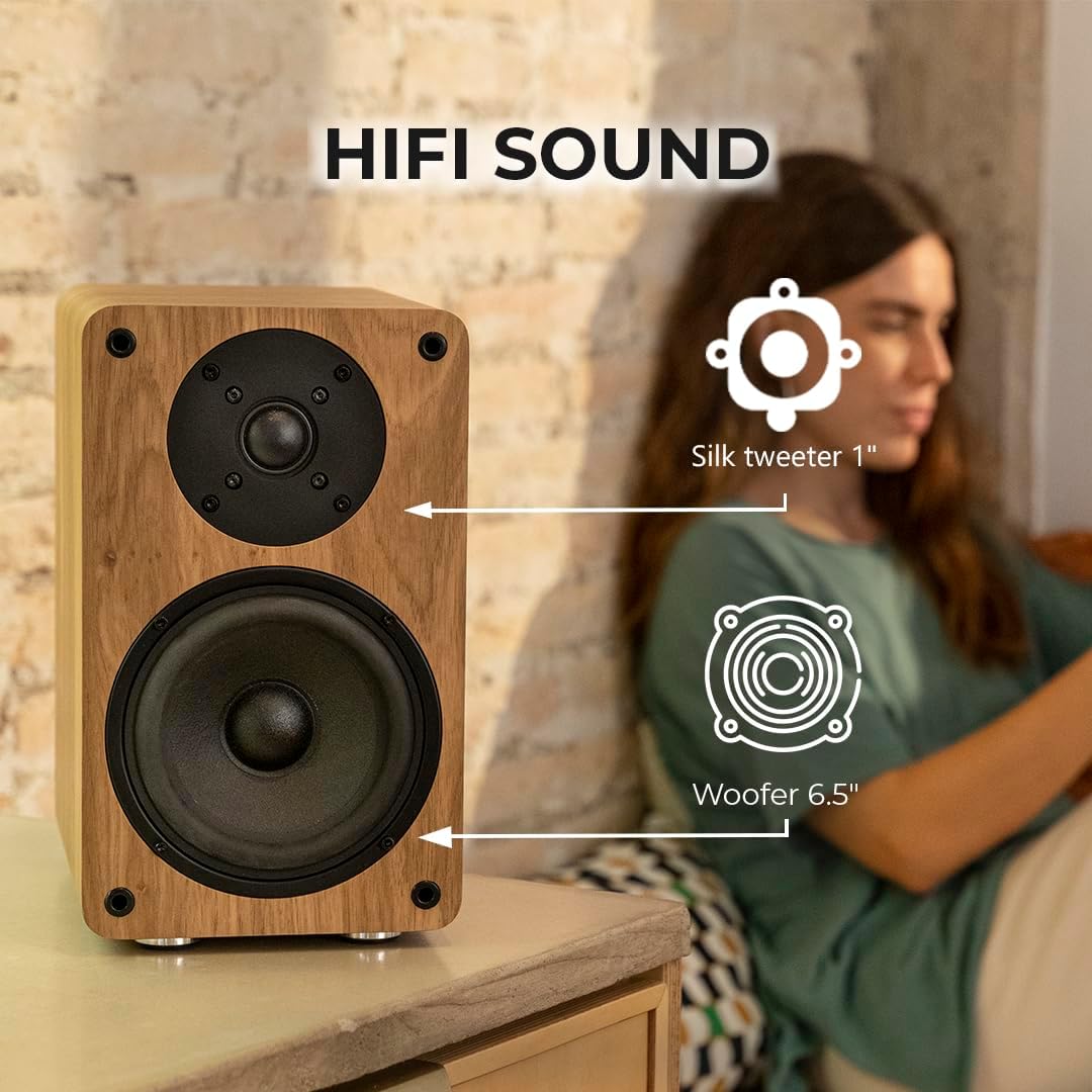 VULKKANO A5 ARC Aktivlautsprecher mit 5.25" Woofer, Bluetooth 5.0, HDMI ARC, Optische, RCA, USB, mit