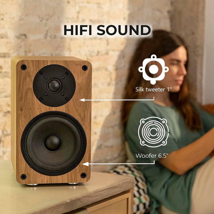 VULKKANO A5 ARC Aktivlautsprecher mit 5.25" Woofer, Bluetooth 5.0, HDMI ARC, Optische, RCA, USB, mit
