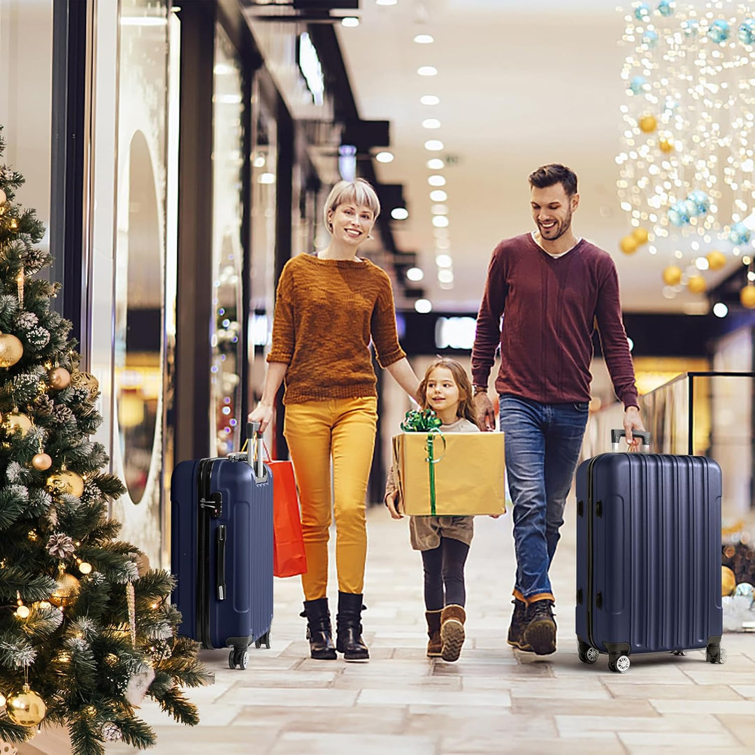 LALAHO Kofferset 3 teilig, Reisekoffer Set, Hartschalen Koffer Set aus ABS, Gepäckset mit Teleskopgr