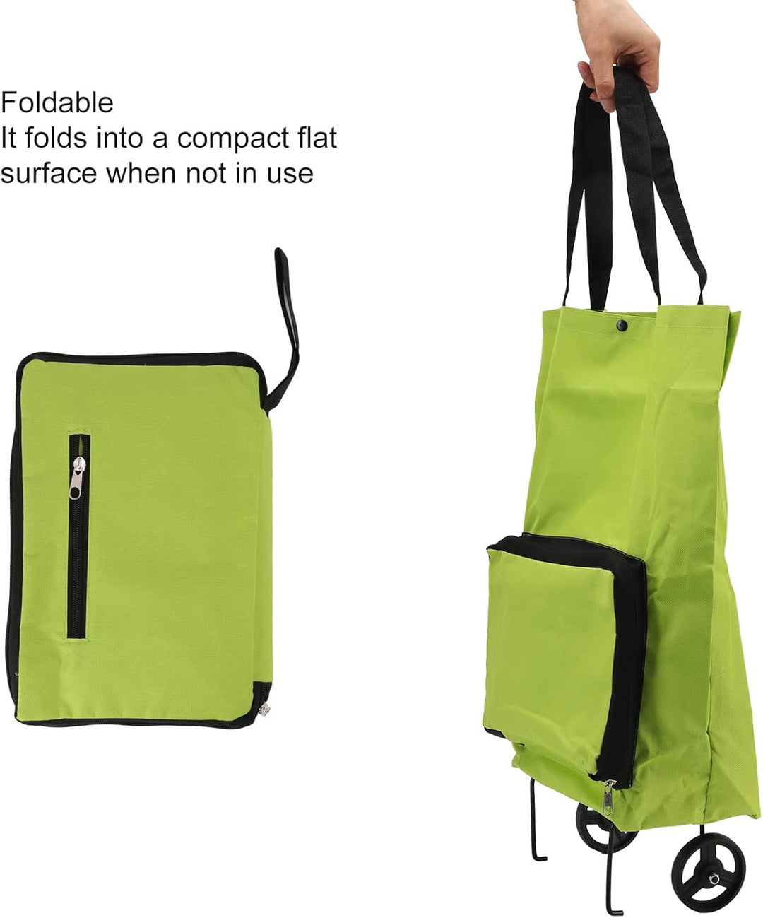 Yosoo Health Gear Klappbarer Einkaufswagen mit Rädern, Faltbare Tasche, wiederverwendbarer Einkaufsb
